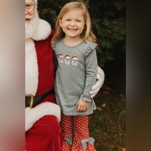 Santa Polka Dot Flare/ Boho Little Girls Set